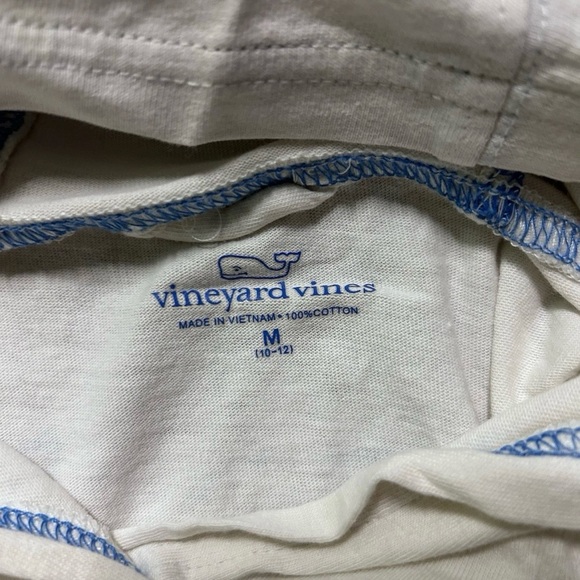 Youth Vineyard Vines White Cotton Hoodie Blue Whale Size Medium (10-12) - Picture 3 of 4